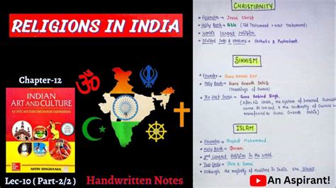 Religions In India Part 2 Art Culture Lec 10 Handwritten