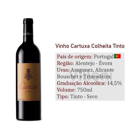 Kit 03 Unidades Vinho Tinto Cartuxa Colheita 750ml Vinho Magazine Luiza