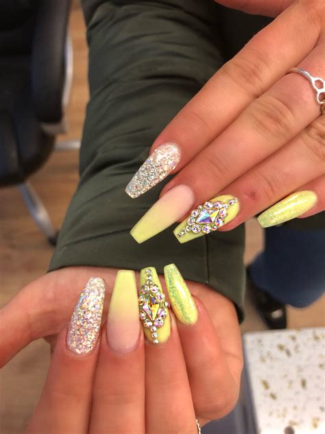 Ombre Nails With Swarovski Crystals