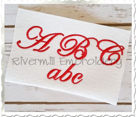 Edwardian Script Embroidery Font Alphabet 1 1/2 Inch Size ONLY BX Files ...