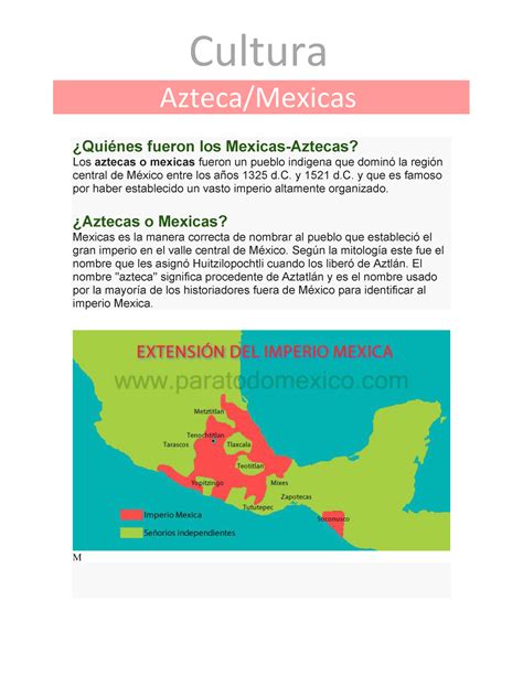 Cultura Mexica Azteca Para Universidad Qui Nes Fueron Los Mexicas