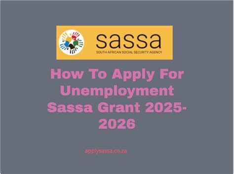 How To Apply For Unemployment Sassa Grant 2025 2026