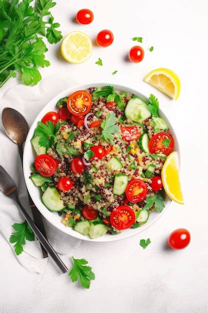 Salada De Tabule De Quinoa Tomate Cereja Vermelho P Prica Laranja