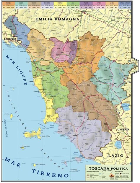 Cartina Geografica Regione Toscana Fisica E Politica