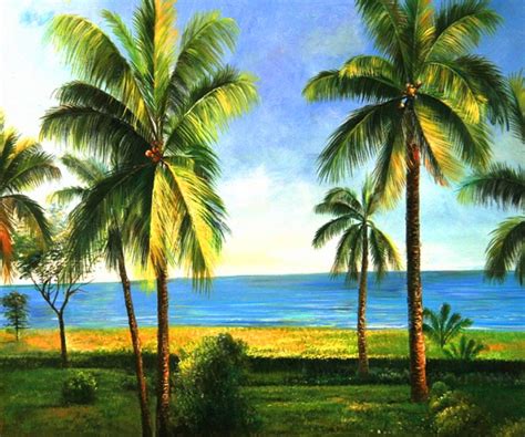 Pintura Moderna y Fotografía Artística : PAISAJES CON PALMERAS EN LA PLAYA