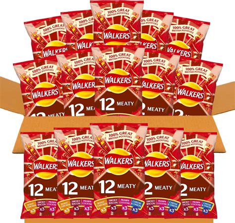 Walkers Meaty Variety Multipack Crisps 12x25g Case Of 15 19097