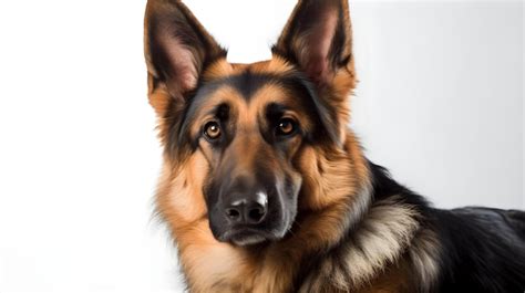 Premium AI Image | Close up brown black Old German Shepherd Dog stand ...