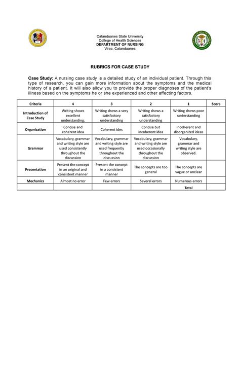 Case Study Rubrics Help Instructor To Grade Their Students Work