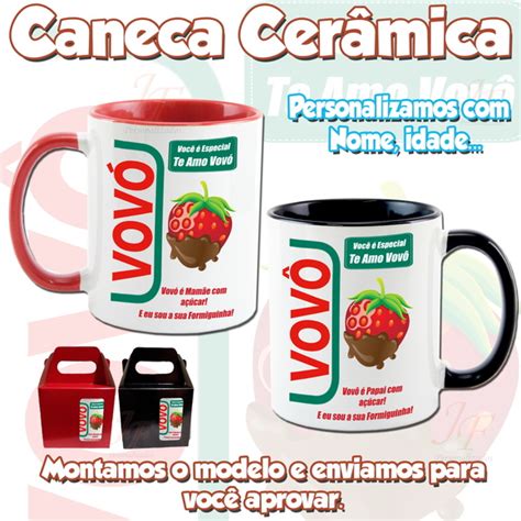 Kit 02 Canecas em Cerâmica Personalizada Vovó Vovô Elo7