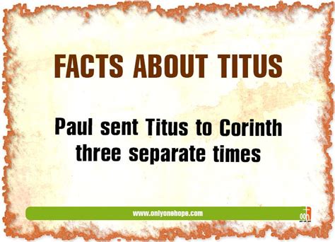 Facts About Titus Only One Hope