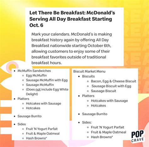 Pop Crave On Twitter All Day Breakfast Is Returning To McDonalds