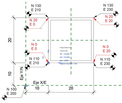 Uso De Coordenadas En Revit 1 Internal Point Survey Point Y Project