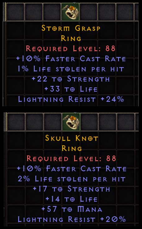 2x Cute Caster Blood Rings Fcr Str Life Lr Topic D2jsp