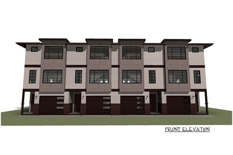 Modern 4-Plex House Plan with Match 2 Bed and 2.5 Bath Units ...