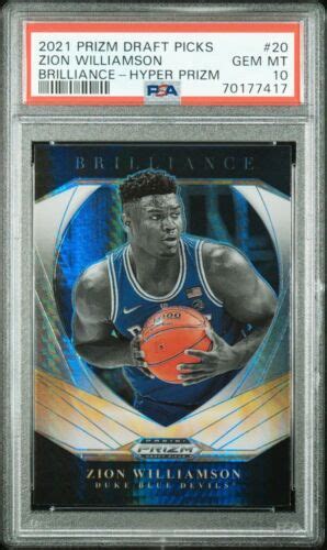 Prizm Draft Picks Zion Williamson Brilliance Hyper Prizm Psa