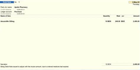 How To Create A Debit Note In Tally Prime