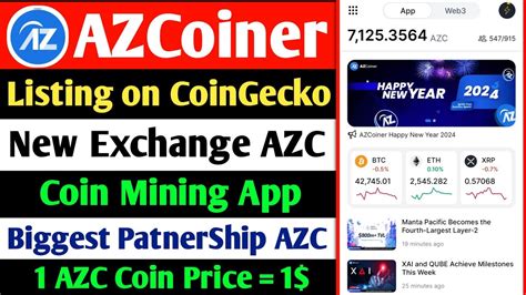 AZCOINER Mining App AZC Big PatnerShip AZC Mining Latest New App