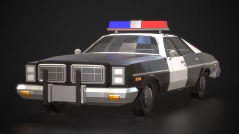 Low Poly Retro Police Car 01 3D Model CGTrader