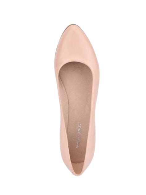 Cao gót đế xuồng da thật nude 3cm mũi xoài Kimy Store
