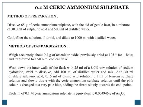 Preparation And Standardization Of Various Molar And Normal Solutions Ppt