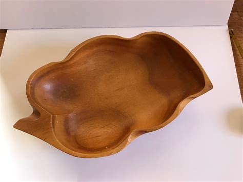 Vintage Monkey Pod Wood Bowl Made In The Philippines Etsy