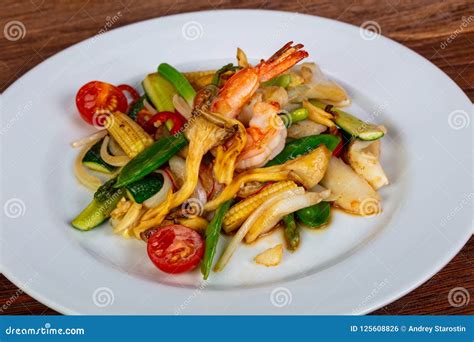 Stir fry with seafood stock photo. Image of stir, asian - 125608826