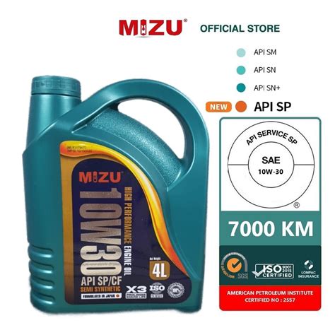 Mizu New W Semi Synthetic Engine Oil Api Sp All Car Can Perodua