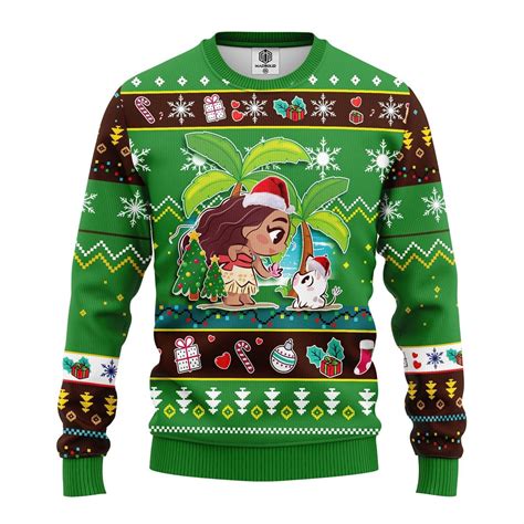 Moana Ugly Christmas Sweatshirt Green Robinplacefabrics