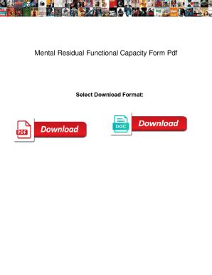 Fillable Online Mental Residual Functional Capacity Form Pdf Mental