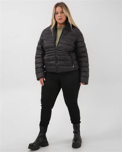 Riachuelo Jaqueta Plus Size Feminina Puffer Capuz Remov Vel Preta