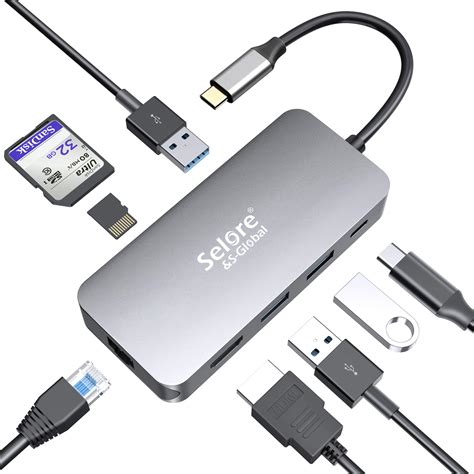 Buy Selore Usb C Hub Aluminum Type C Adapter With Hdmi Gigabit Rj