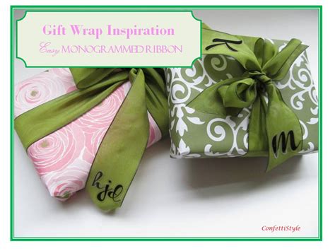 T Wrap Inspiration Easy Monogram Ribbon Confettistyle