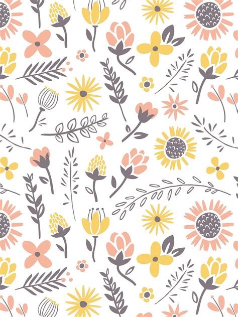 Download Orange And Yellow Cute Floral Pattern Wallpaper | Wallpapers.com