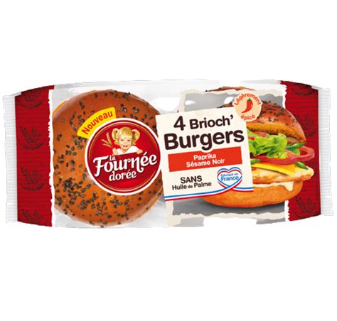 La Fournée Dorée des Brioch Burgers paprika et sésame noir