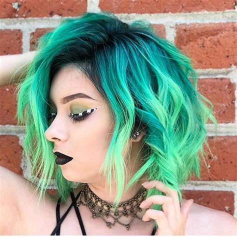 See More Short Haircuts For Women At Green Hair Short Ombre Hair