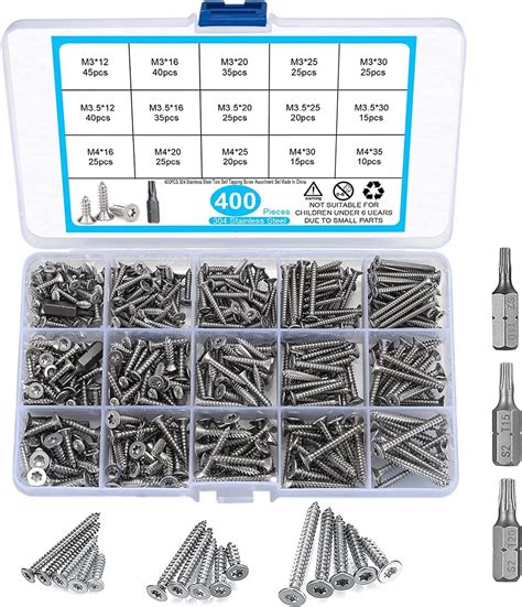 Uxcell® M3x10mm 304 Stainless Steel Flat Head Torx Machine