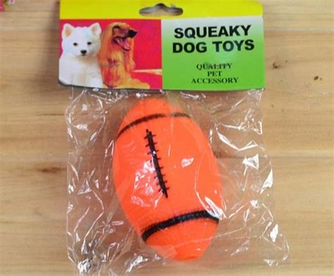 2018 Pet Dog Vinyl Squeaker Toy Rugby Football Design From