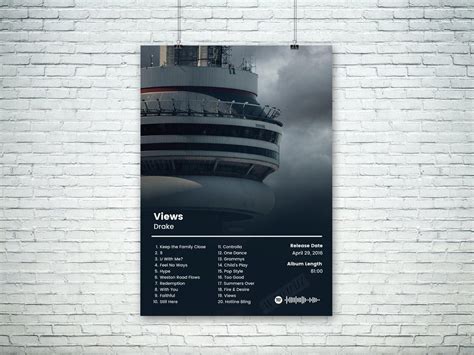 Drake Views Rap Music Album Cover Wall Art Poster – Aesthetic Wall Decor