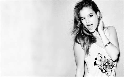 Download Black And White Brunette Celebrity Barbara Palvin Hd Wallpaper