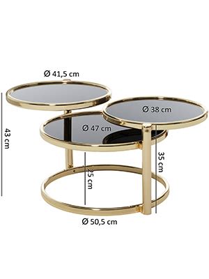 FineBuy Couchtisch Mit 3 Tischplatten 58 X 43 X 58 Cm Beistelltisch