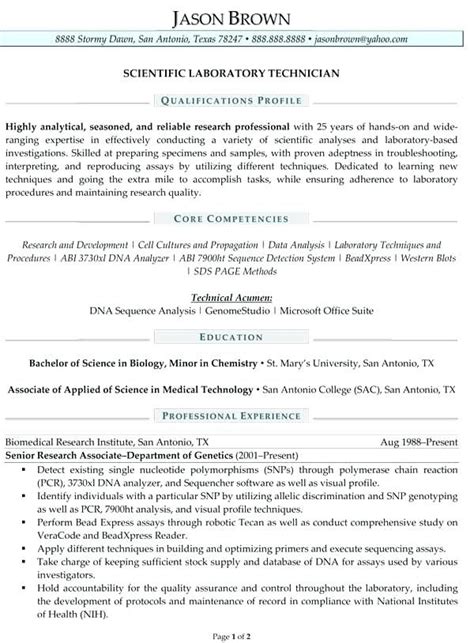 Scientist Resume Examples – Coverletterpedia