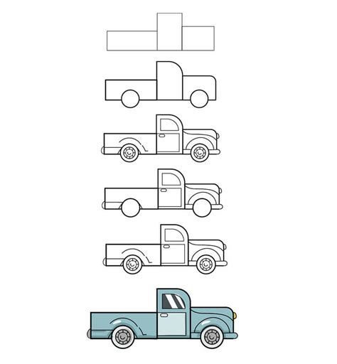 How to draw A Truck Idea 13 step by step - Drawing Photos