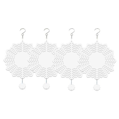 4pcs 8 Inch Sublimation Wind Spinner Blank Sublimation Blanks Wind Sculpture Hanging Ornament