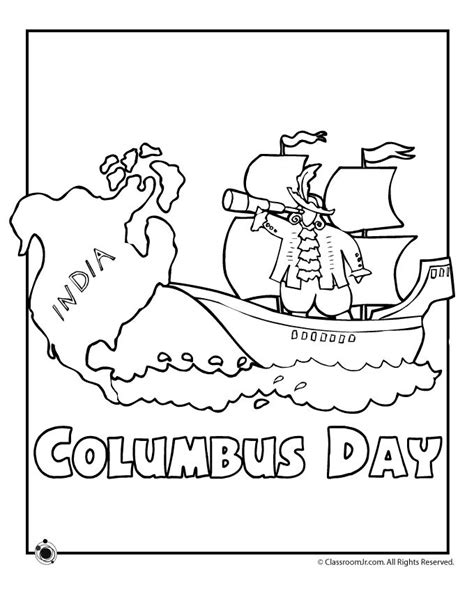 Columbus Day Coloring Page Classroom Jr Columbus Day Columbus