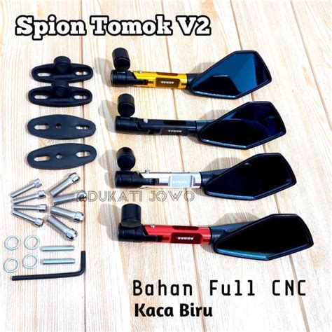 Spion Tomok V2 Full CNC Kaca Biru Universal Beat Vario N Max PCX CB150R