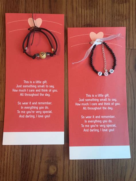 I Love You Bracelet Valentine Bracelet Valentine Card I Etsy