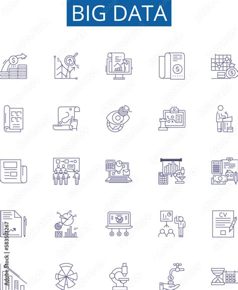 Big Data Line Icons Signs Set Design Collection Of Analytics Storage