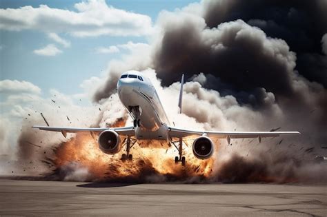 Premium Photo | Airplane cockpit with a view of the runway during landing