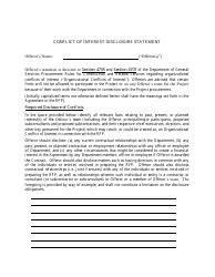 Washington D C Conflict Of Interest Disclosure Statement Fill Out