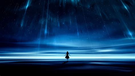 Silhouette Starry Sky Lights Night Dark 4k Hd Wallpapers Hd